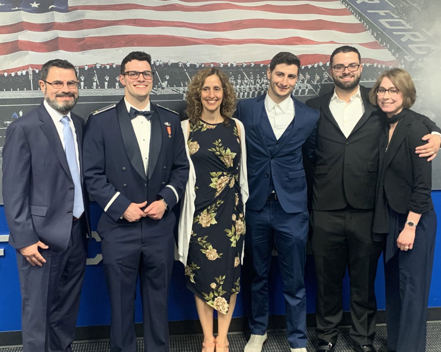 Joshua Henriques (second from left) with his family at his commissioning as a 2LT in the USAF.