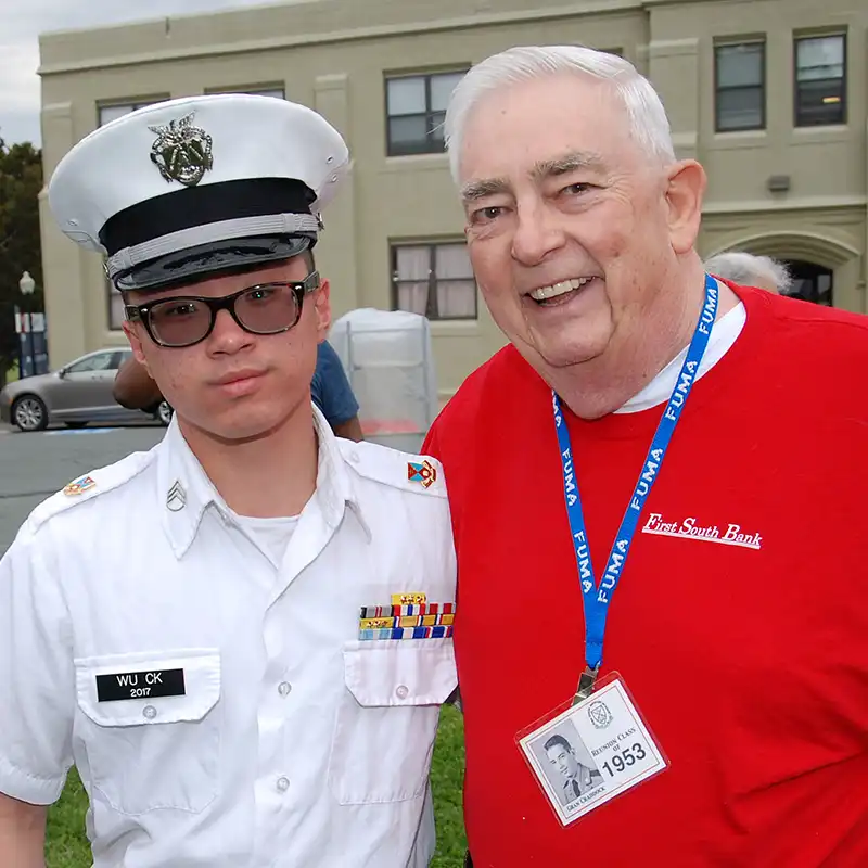 An alumnus with a cadet of Fork Union Military Academy