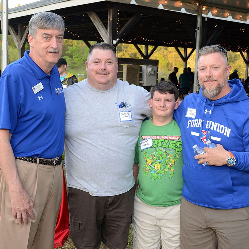 Alumni of Fork Union Military Academy gather for a BBQ during the annual Alumni Weekend.