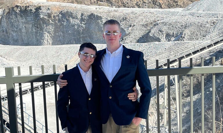 Cadets check out operations at the Luck Stone quarry during a careers shadow day visit.