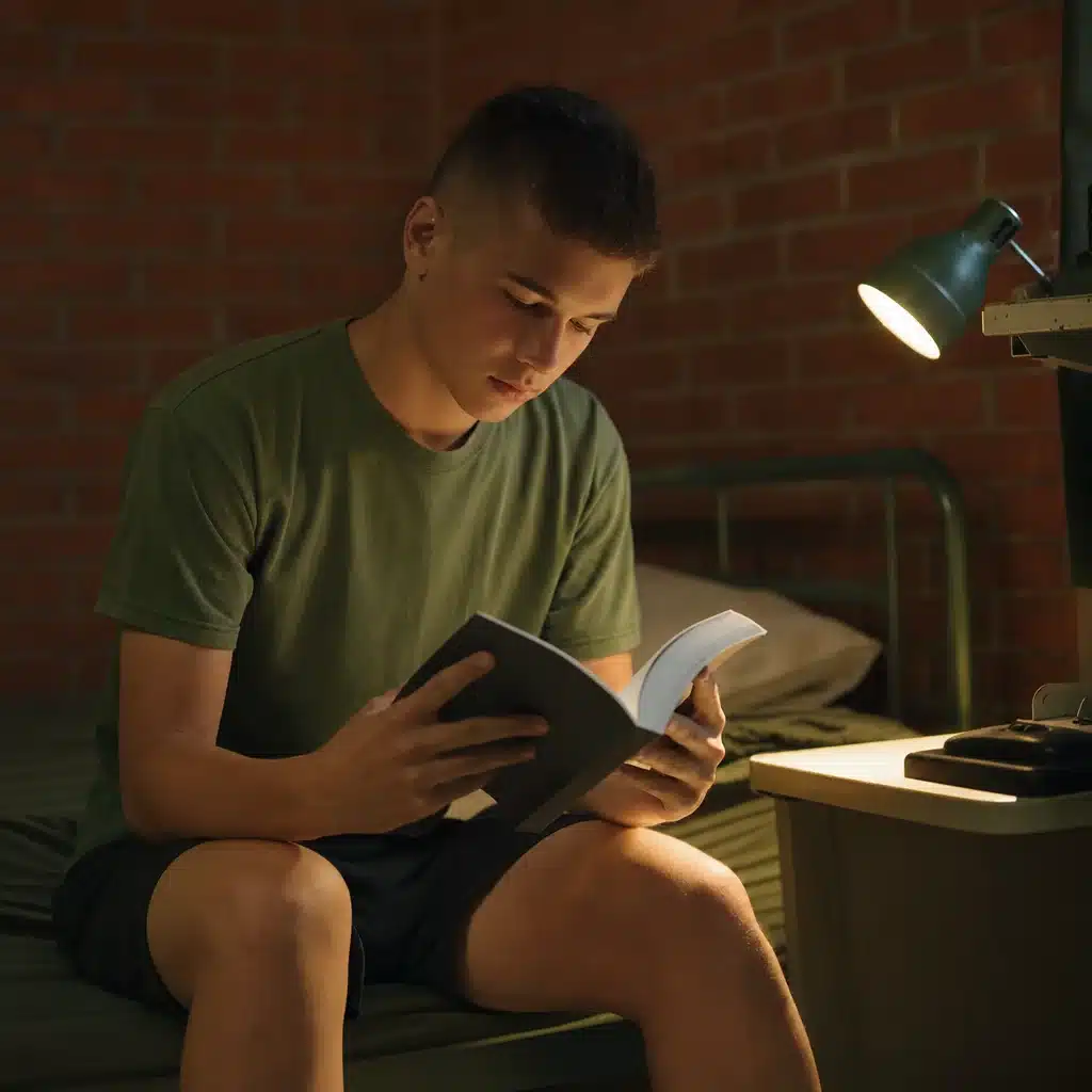 A FUMA cadet reading during evening free time at Summer Academy.